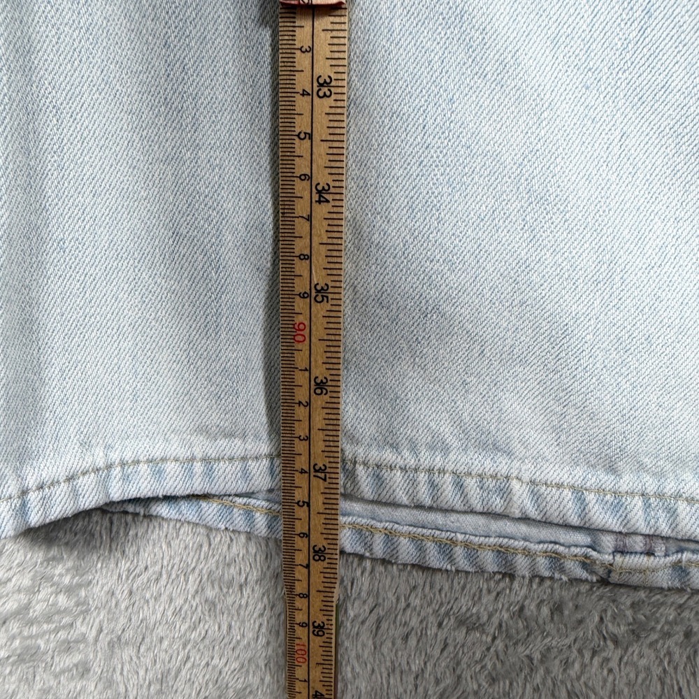 Free People We The Free Westward Demi Jeans Women 25 Light Blue Wide Leg Barrel - Picture 9 of 10